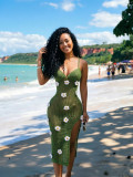 Crocheted Halterneck Split Beach Maxi Dress CM-60505