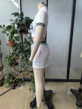 Letter Print Contrast Color T Shirt Shorts Suit GHYX-TJY8231