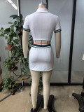 Letter Print Contrast Color T Shirt Shorts Suit GHYX-TJY8231