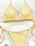 Sexy Solid Color Tie Up Bikinis Swimsuit CSYZ-G676KY