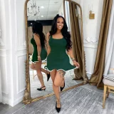 Knits Contrast Color Sleeveless Mini Dress HNIF-M3080
