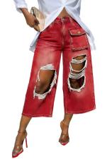 Retro Gradient Holes Wide-leg Seventh Pants LSD-2834