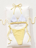 Sexy Solid Color Tie Up Bikinis Swimsuit CSYZ-G676KY