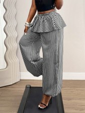 Plaid Print Loose Wide Leg Pants GHYX-TXY5340