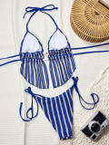 Stripe Tie Up Bikinis Two Piece Swimsuit CSYZ-G617KY
