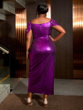 V Neck Solid Color Ruched Maxi Dress GKEN-AM040837