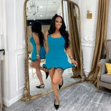Knits Contrast Color Sleeveless Mini Dress HNIF-M3080