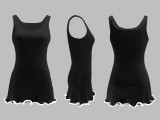 Knits Contrast Color Sleeveless Mini Dress HNIF-M3080