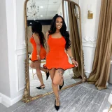Knits Contrast Color Sleeveless Mini Dress HNIF-M3080