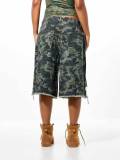 Casual Print Holes Denim Fifth Pants OD-8780