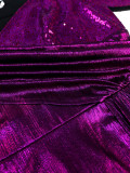 V Neck Solid Color Ruched Maxi Dress GKEN-AM040837