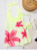 Sexy Print Bikinis+Dress Three Piece Swimsuit CSYZ-G666W