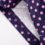 Polka Dots Print Halterneck Seventh Jumpsuit MXBF-J26JP132