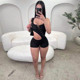 Sexy Irregular Bandage Romper DLSF-K6Q07241A