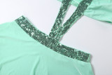 Sexy Sequin Patchwork Tie Up Mini Dress DLSF-K6D06499A