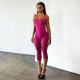 Solid Color Patchwork Backless Seventh Jumpsuit DLSF-K6Q06814A