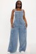 Fashion Washed Denim Loose Jumpsuit LX-6076