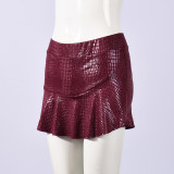Solid Color Ruffles Mini Skirts GYHF-11759DBM