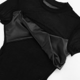 Mesh Patchwork Short Sleeve Bodysuit GDSF-J26BS176