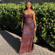 Sexy Print Backless Maxi Dress GJYO-JD305161
