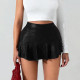 Solid Color Ruffles Mini Skirts GYHF-11759DBM
