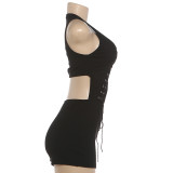 Sexy Irregular Bandage Romper DLSF-K6Q07241A