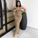 Solid Color Hollow Out Backless Long Dress GZJQ-K6D07057A