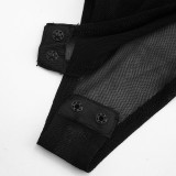 Mesh Patchwork Short Sleeve Bodysuit GDSF-J26BS176