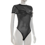 Mesh Patchwork Short Sleeve Bodysuit GDSF-J26BS176
