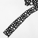 Sleeveless Halterneck Polka Dots Print Short Suit GDSF-J26ST156