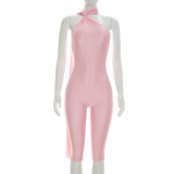 Solid Color Backless Seventh Jumpsuit MXBF-J26JP136