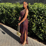 Sexy Print Backless Maxi Dress GJYO-JD305161
