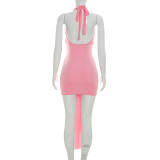 Deep V Neck Halterneck Mini Dress GSZM-C26DS181