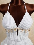 Solid Color Halterneck Backless Mini Dress GXIY-K26L2398