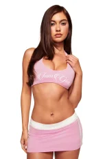 VIP1 Letter Print Halterneck Tank Top Skirts 2 Piece Set GFCF-1462