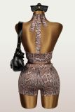 Sexy Backless Sleeveless Two Piece Shorts Set YWXS-K26L2413