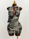 Contrast Color Sleeveless Backless Mini Dress GXIY-K26L2225