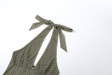 Polka Dots Print Halterneck Tank Tops GZJQ-K6B07270A