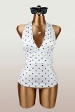Polka Dots Print Backless Tops GXIY-K26L2054