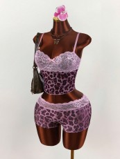 Lace Patchwork Sling Top Shorts Suit GXIY-K26L2269