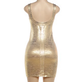 U Neck Sleeveless Mini Dress GZJQ-K6D07621A