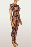 See Through Short Sleeve Jumpsuit YWXS-K26L2243