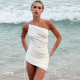Single Shoulder Solid Color Mini Dress YWXS-C25DS011