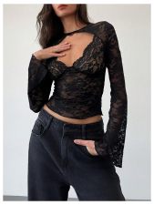 Lace See Through Solid Top YWXS-K25L1761