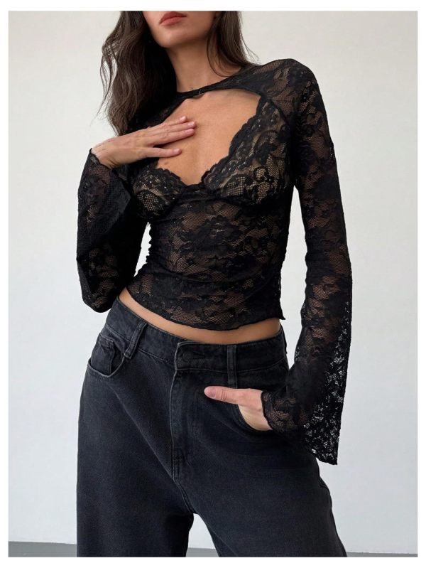 Lace See Through Solid Top YWXS-K25L1761