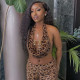 Leopard Print Backless Tie Up Skirt Suit GFRT-32852SBY