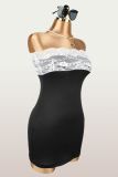 Contrast Color Lace Patchwork Mini Dress YWXS-K25L1833