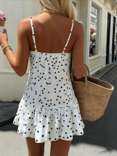 Polka Dots Print Sling Mini Dress YWXS-K26L2381