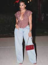 Deep V Neck Sleeveless Tops CH-26017