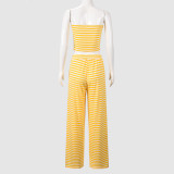 Backless Striped Bow Tube Top Pants Set GFRT-32620SBY